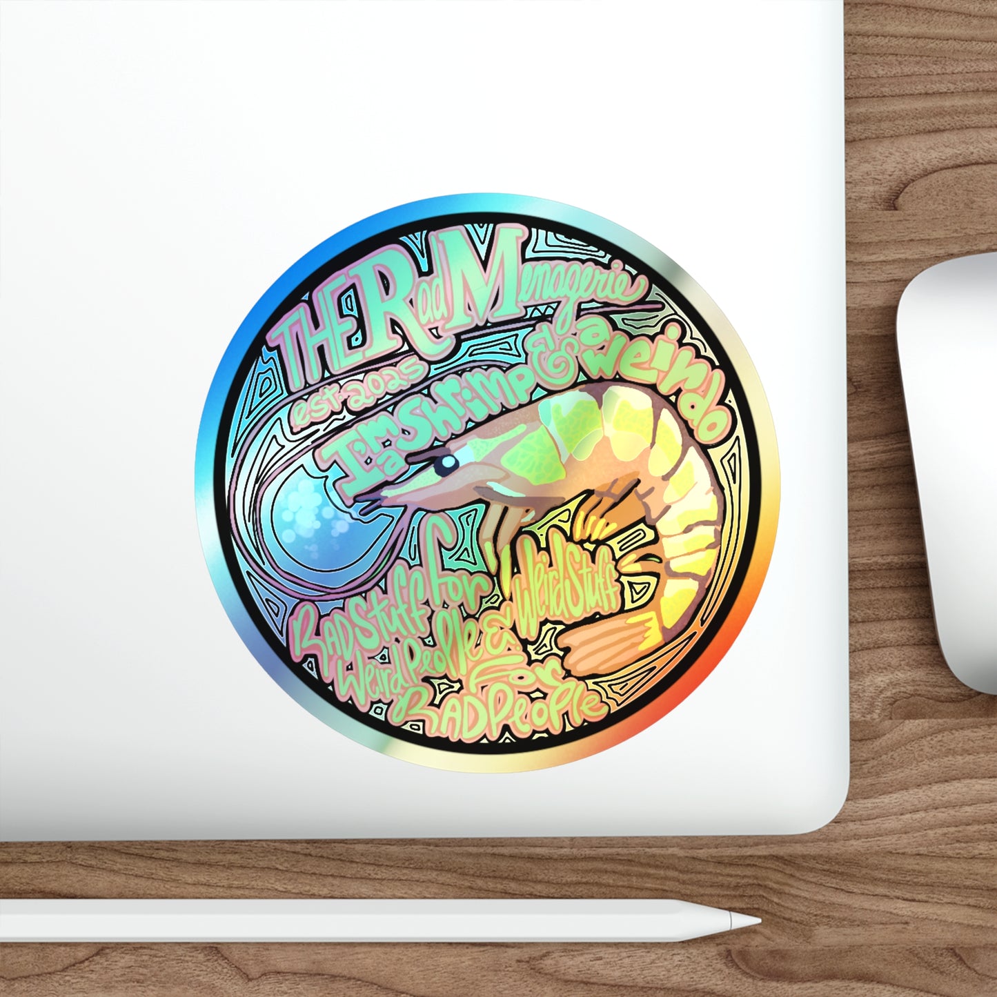 SHRIMP & WEIRDO: Holographic Die-Cut Sticker