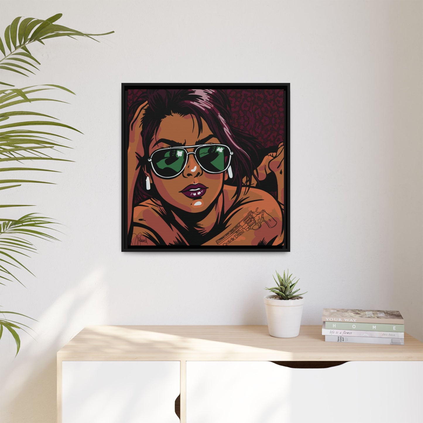 SUNNIES SELFIE: Framed Matte Canvas