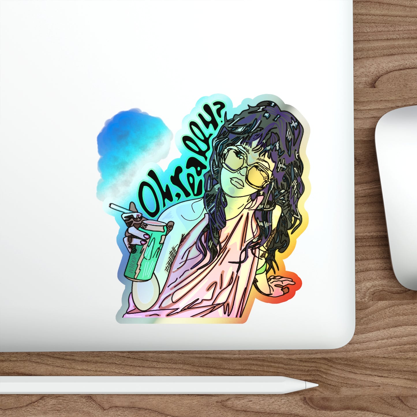 OH YEAH: Holographic Die-cut Sticker