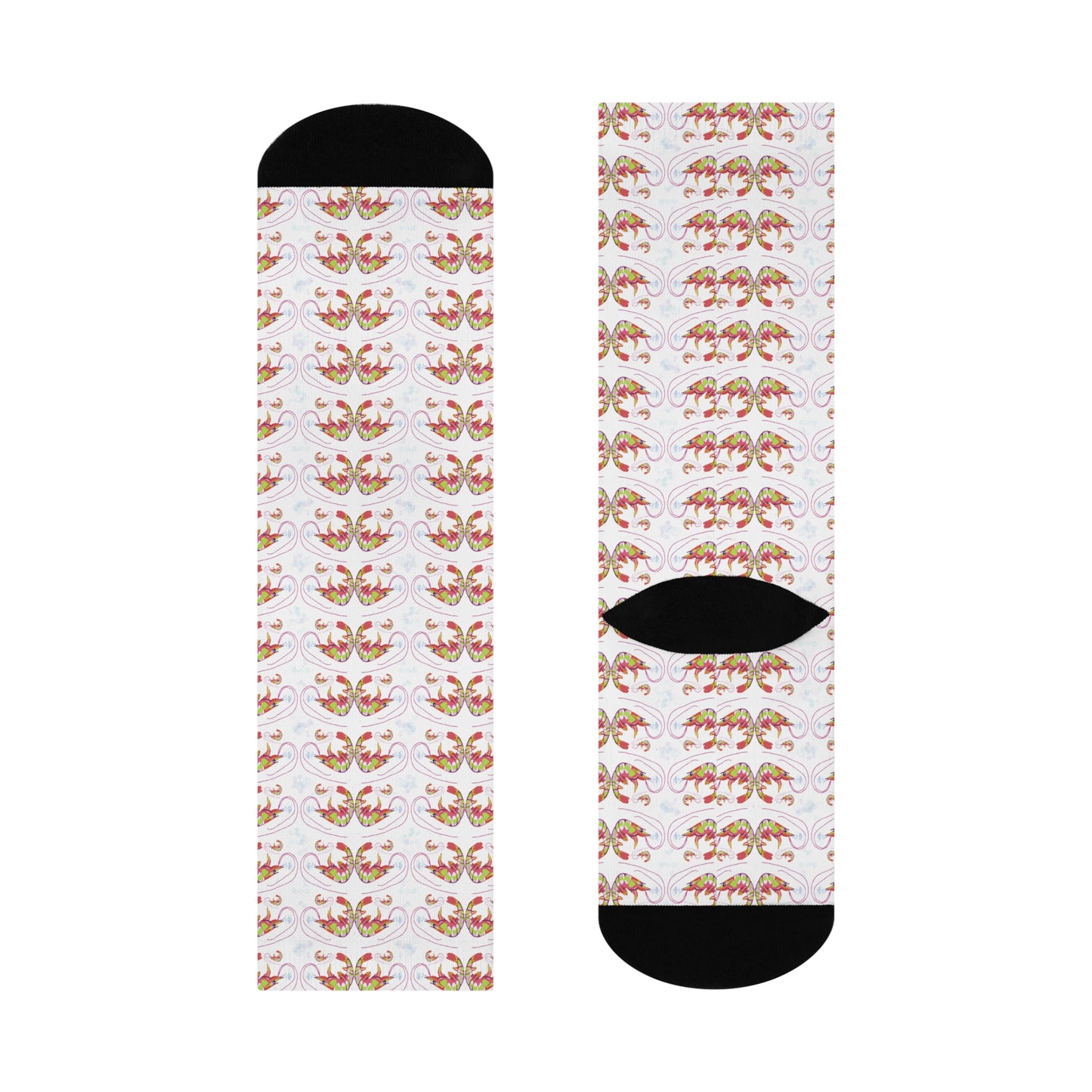 SHRIMP PRINT: Cushioned Crew Socks