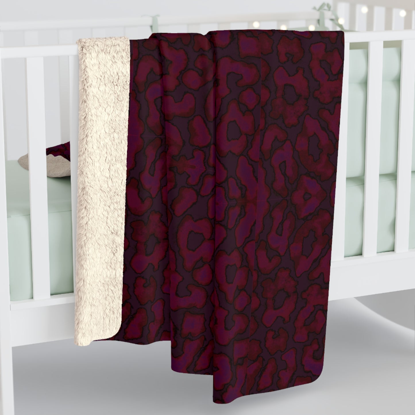 DARK LEOPARD PRINT Sherpa Blanket