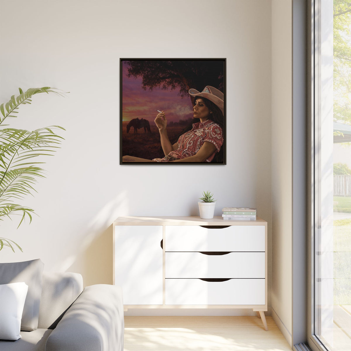 RHINESTONE COWGIRL: Framed Matte Canvas Print