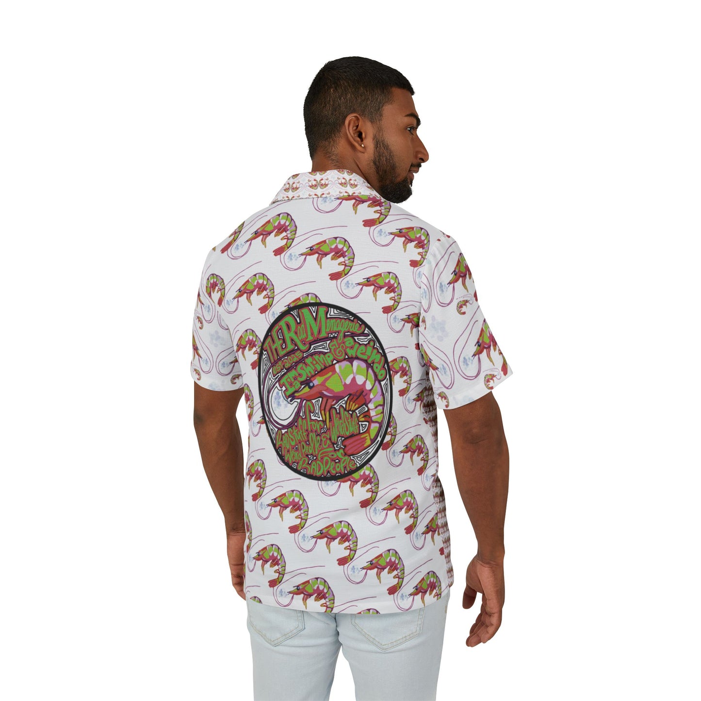 SHRIMP PRINT: Men’s Tropical Hawaiian Shirt