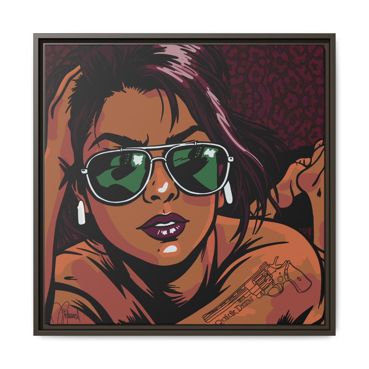 SUNNIES SELFIE: Framed Matte Canvas