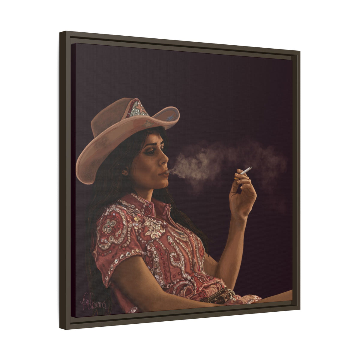 RHINESTONE COWGIRL: Framed Matte Canvas