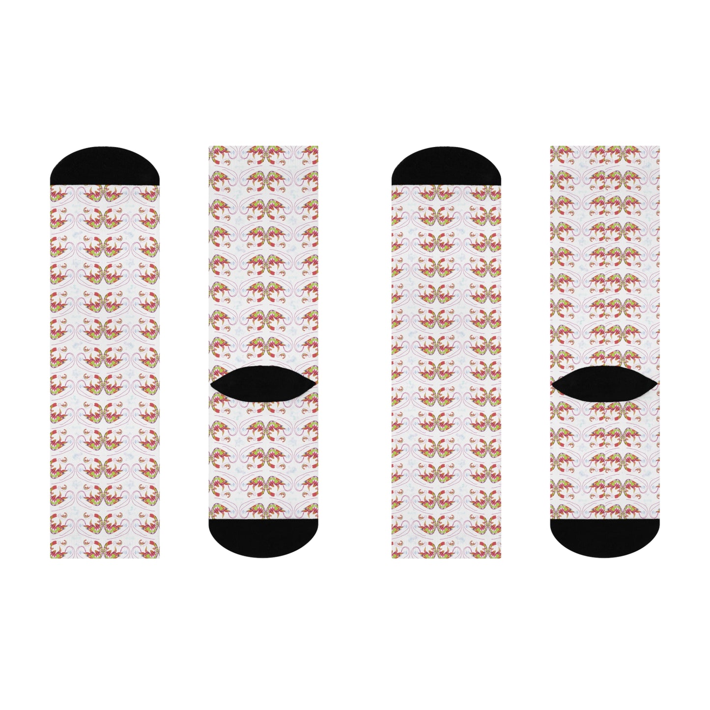 SHRIMP PRINT: Cushioned Crew Socks