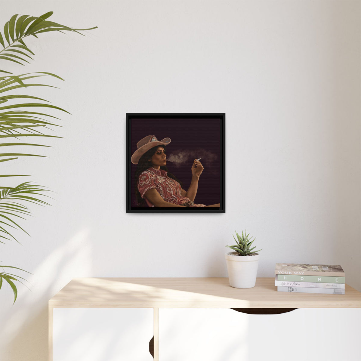 RHINESTONE COWGIRL: Framed Matte Canvas