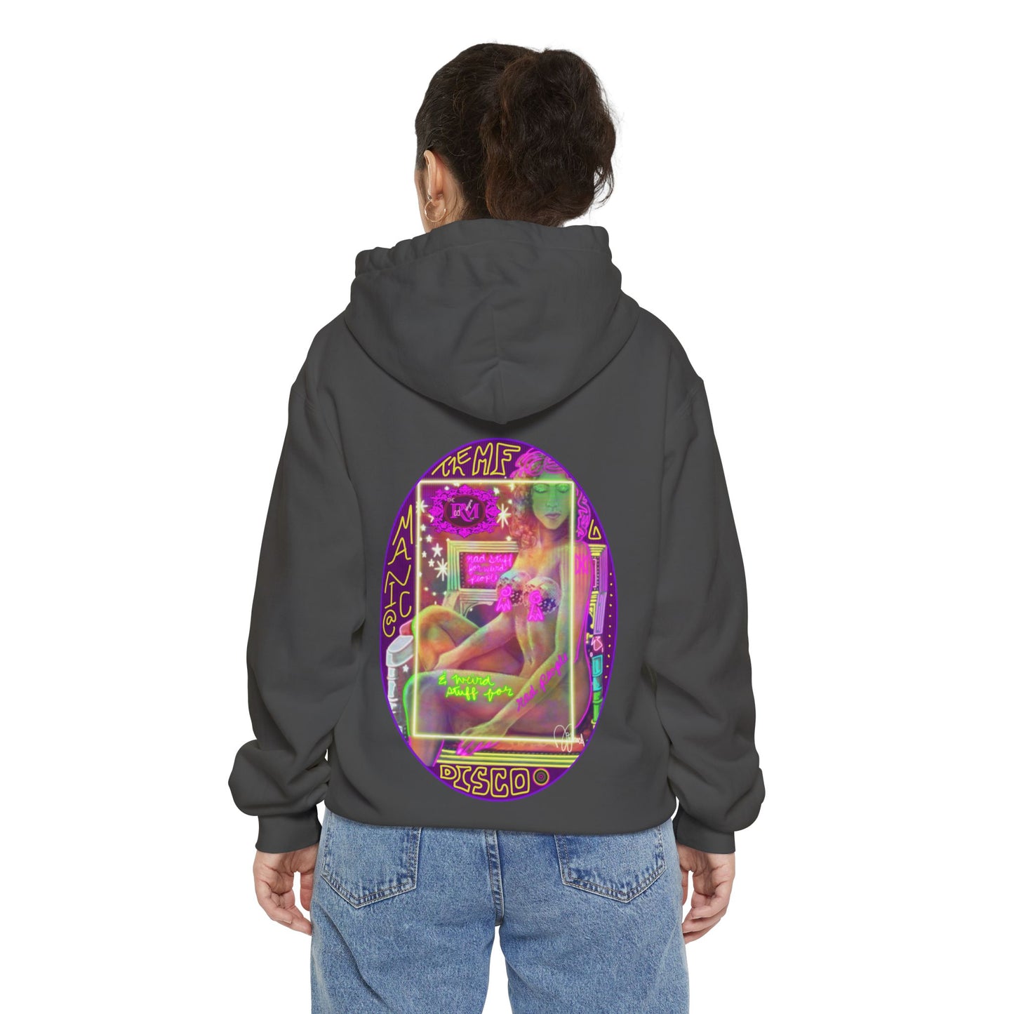MANIC & DISCO LOGO: Garment-Dyed Unisex Hoodie
