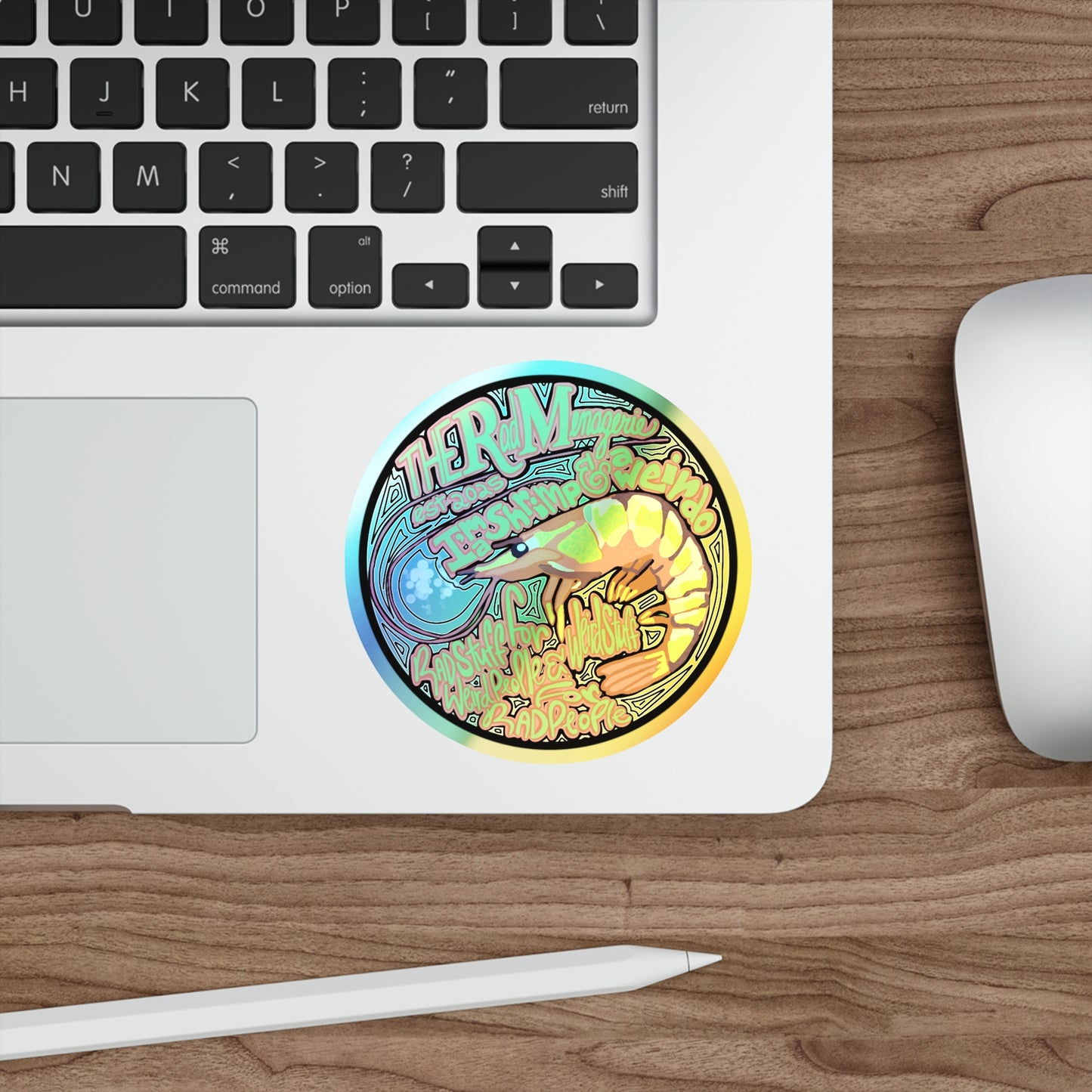 SHRIMP & WEIRDO: Holographic Die-Cut Sticker