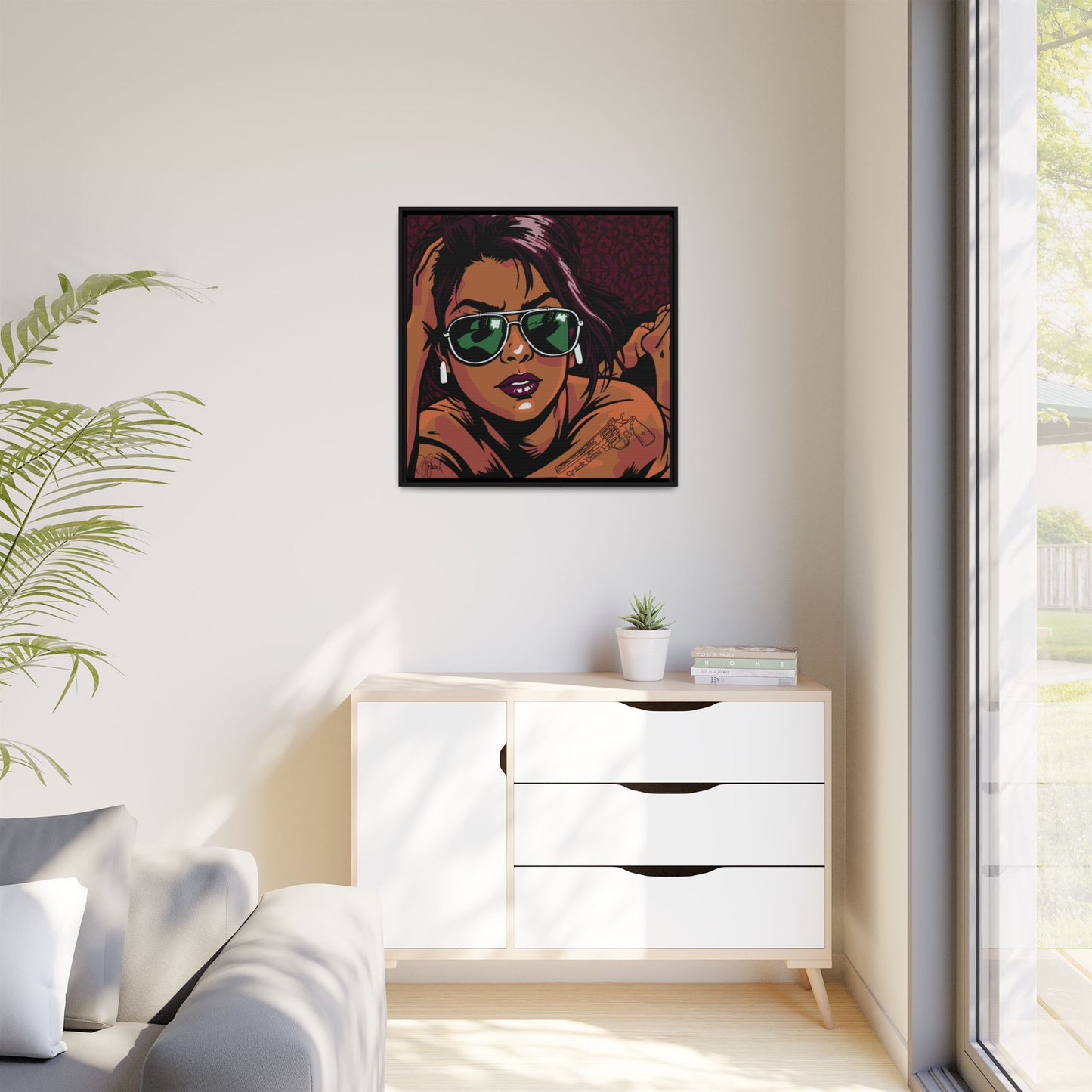 SUNNIES SELFIE: Framed Matte Canvas