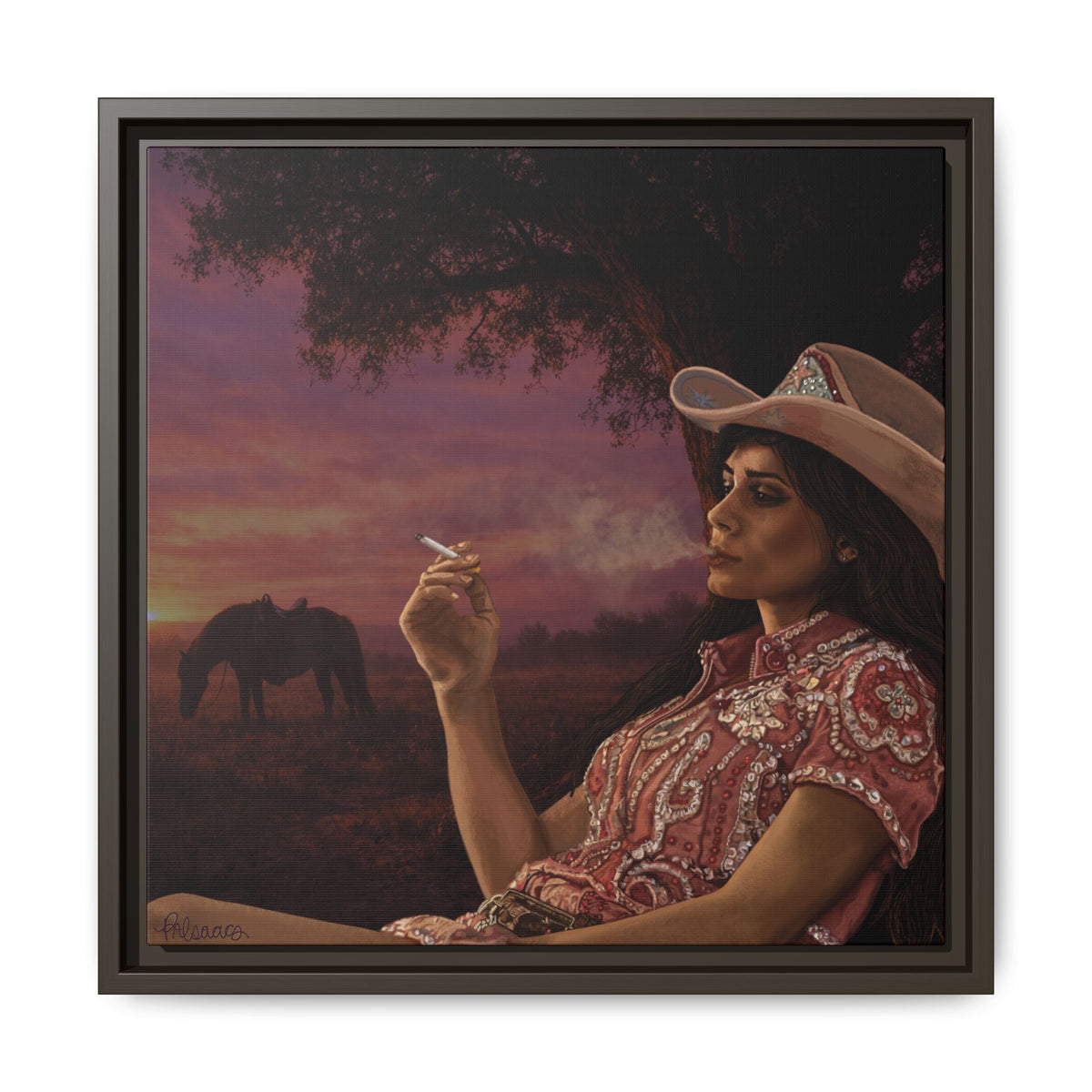 RHINESTONE COWGIRL: Framed Matte Canvas Print