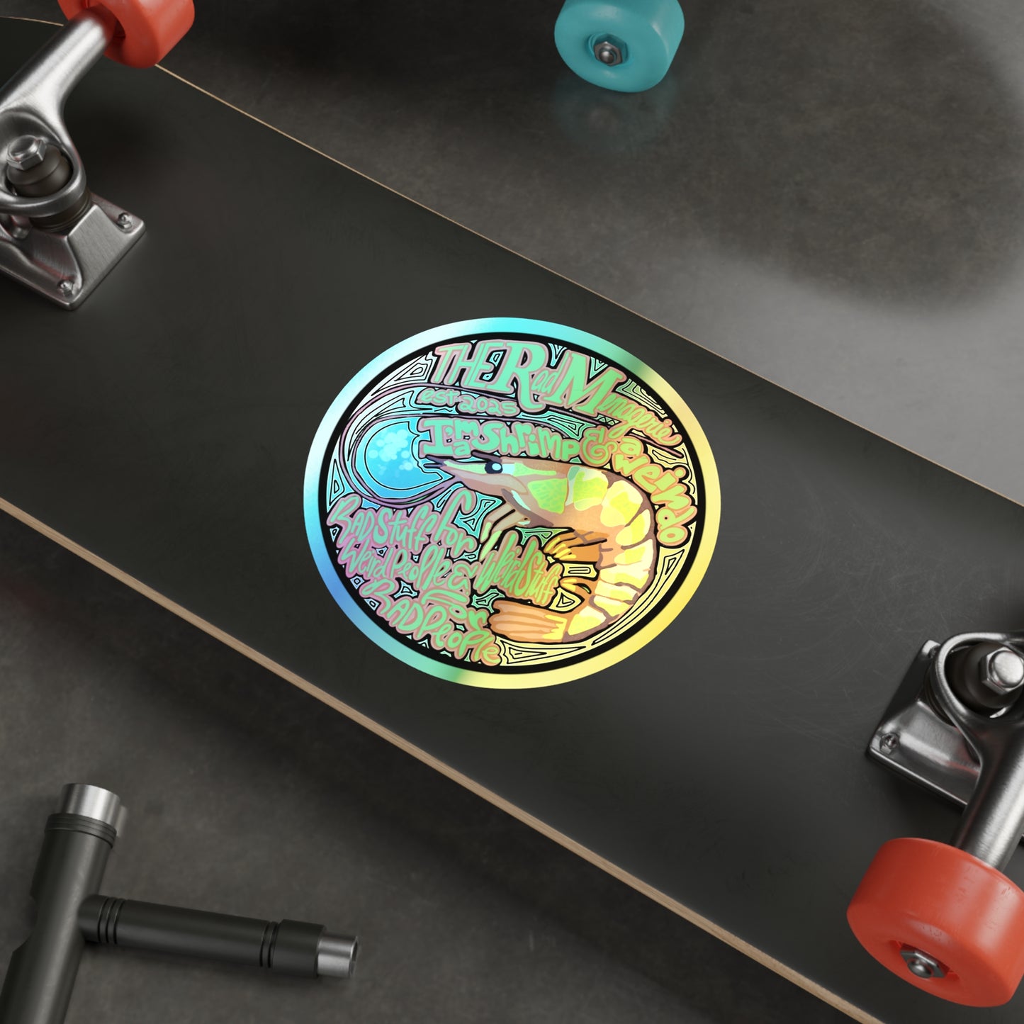 SHRIMP & WEIRDO: Holographic Die-Cut Sticker