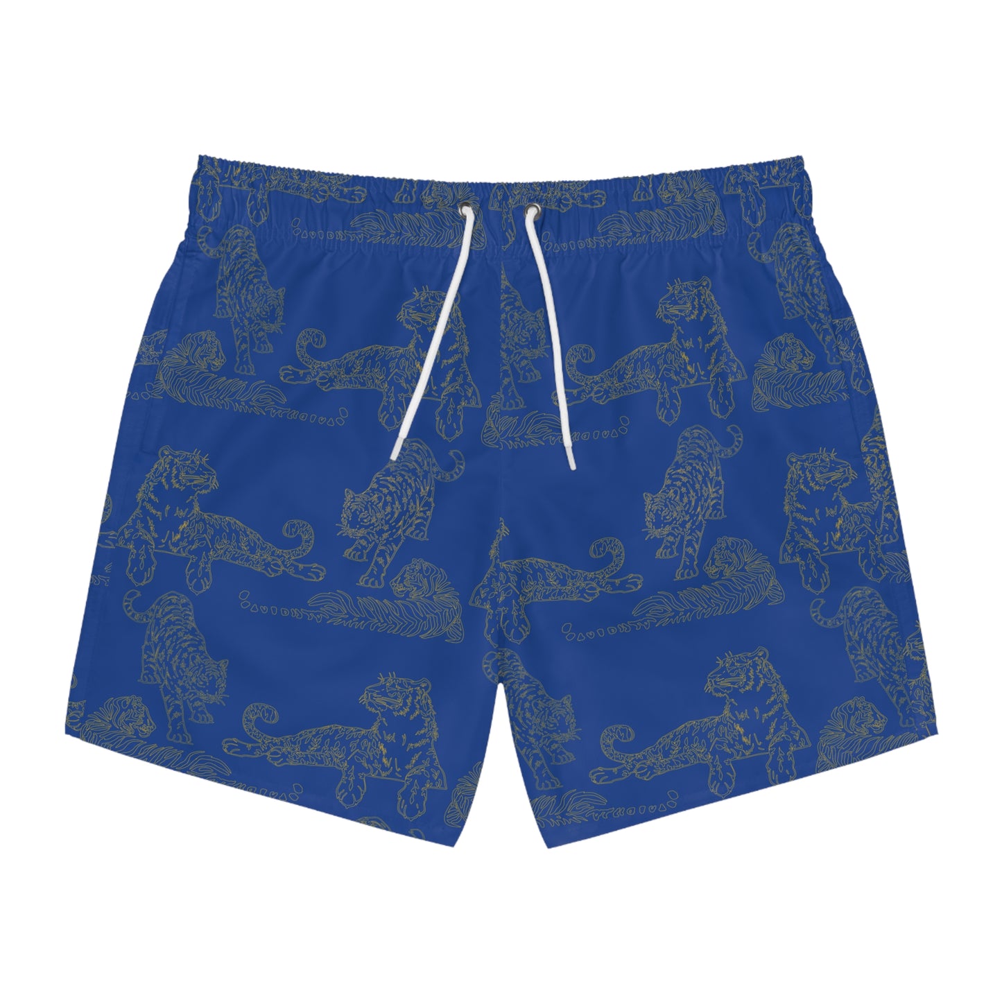 BLUE TIGER PRINT: Swim Trunks