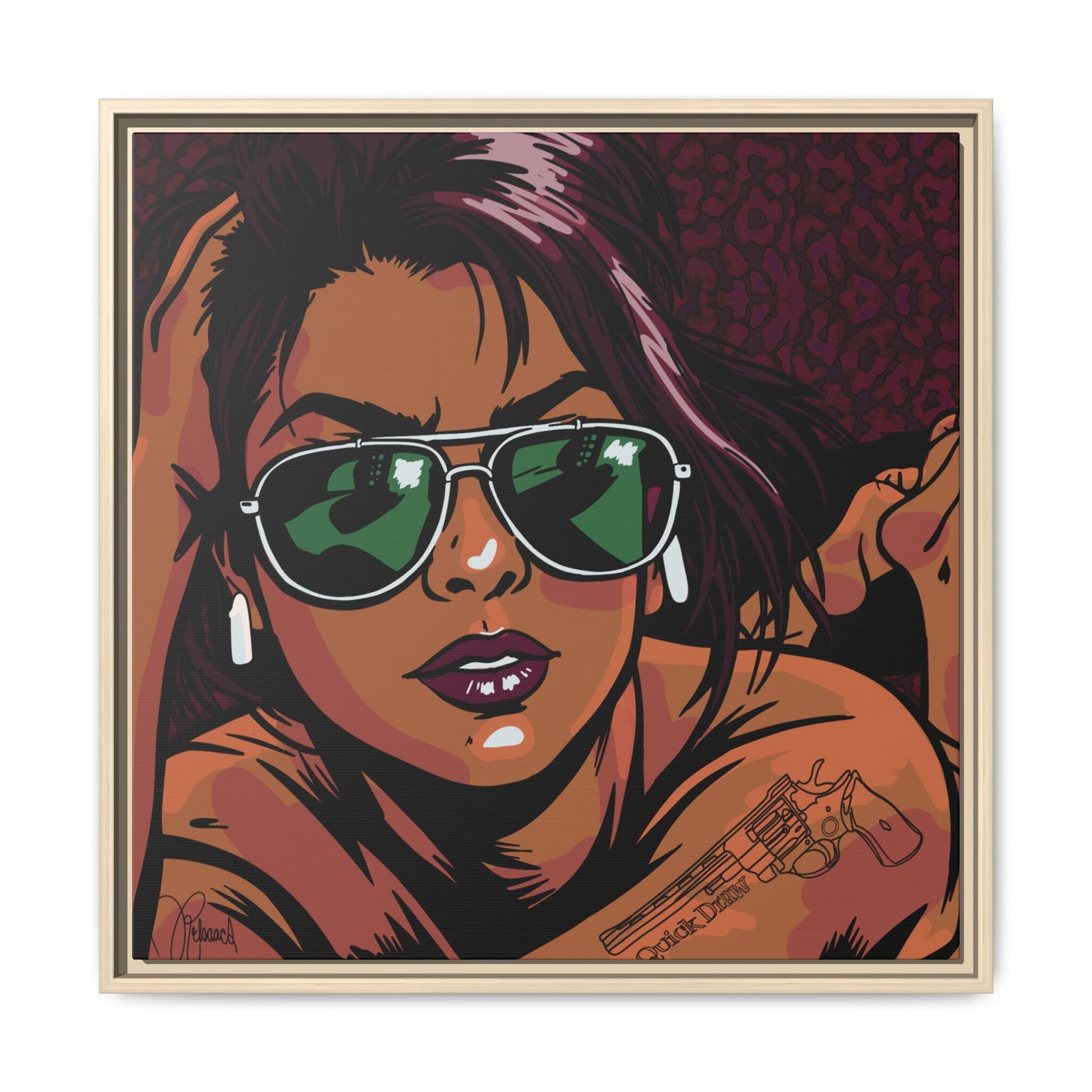 SUNNIES SELFIE: Framed Matte Canvas