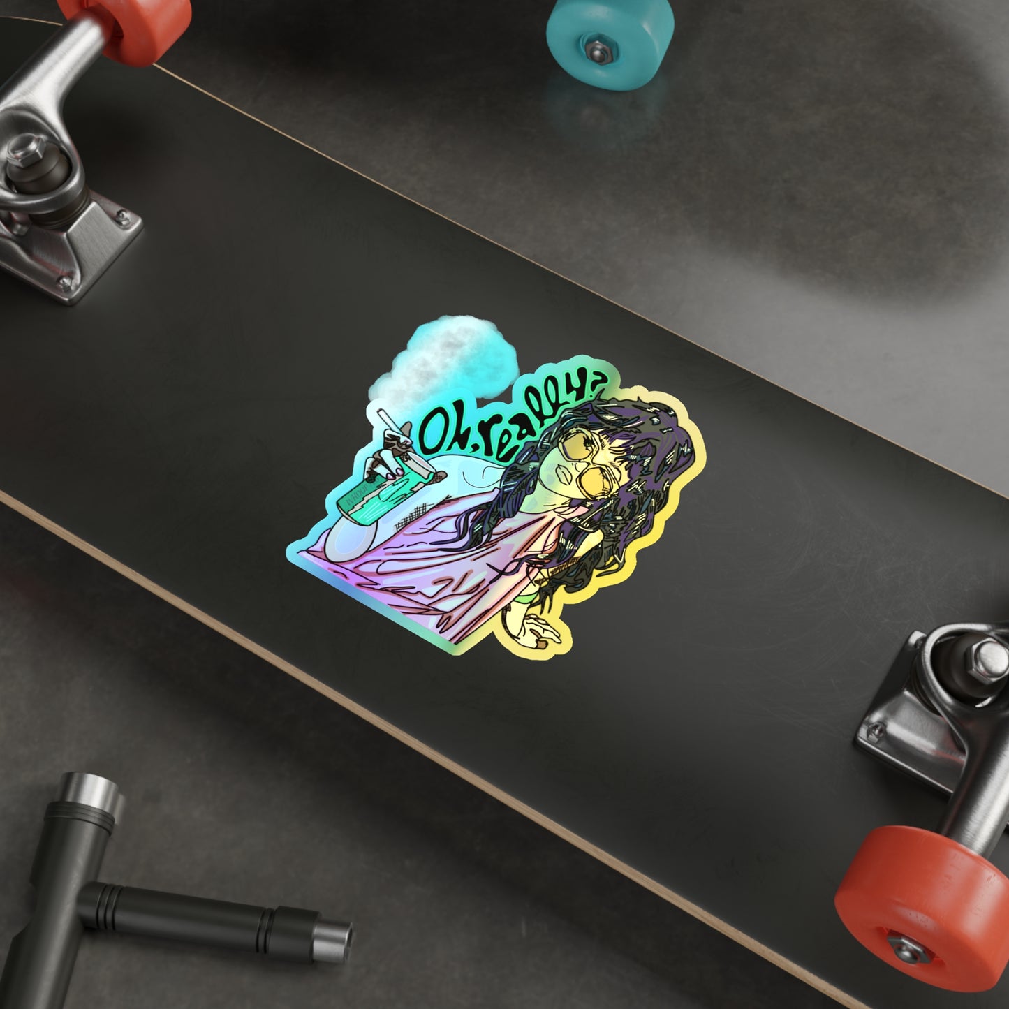 OH YEAH: Holographic Die-cut Sticker