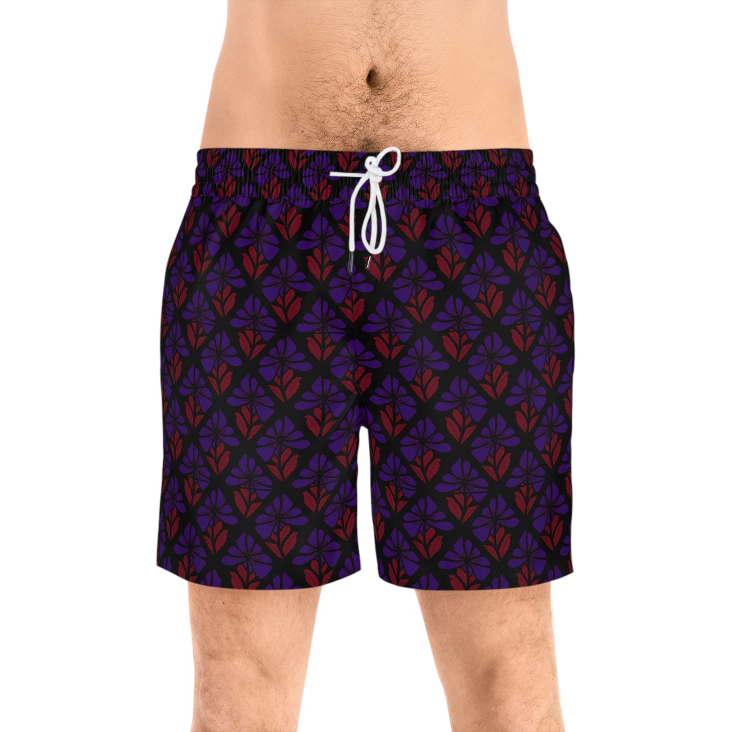 DARK FLORAL PRINT: Swim Trunks