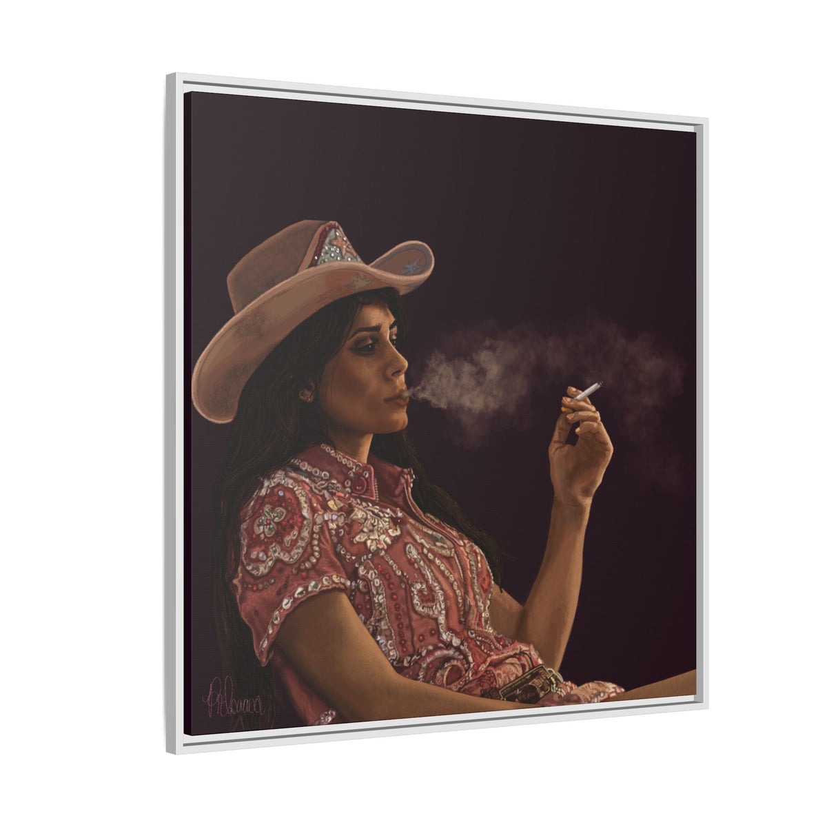 RHINESTONE COWGIRL: Framed Matte Canvas