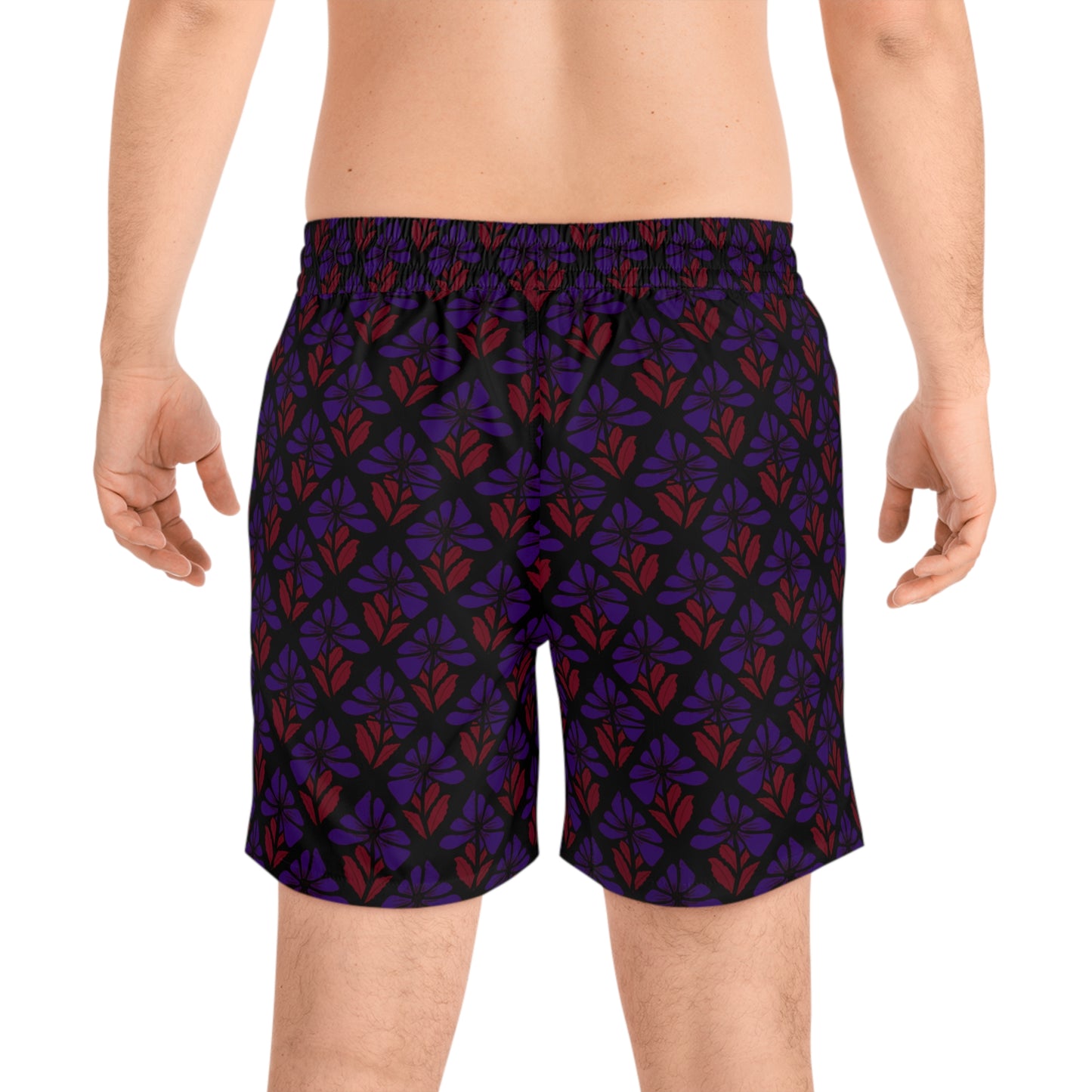 DARK FLORAL PRINT: Swim Trunks