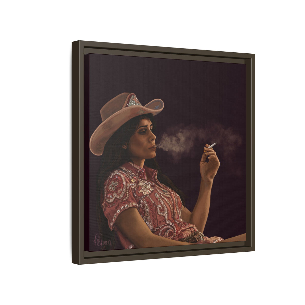 RHINESTONE COWGIRL: Framed Matte Canvas