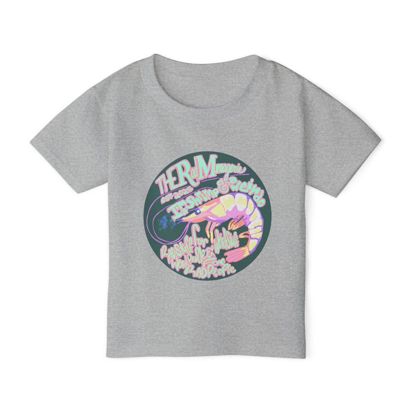Colorful Shrimp Toddler T-shirt - Cute Marine Art Shirt, Kid's Summer Outfit, Gift for Ocean Lovers, Beach Day Apparel