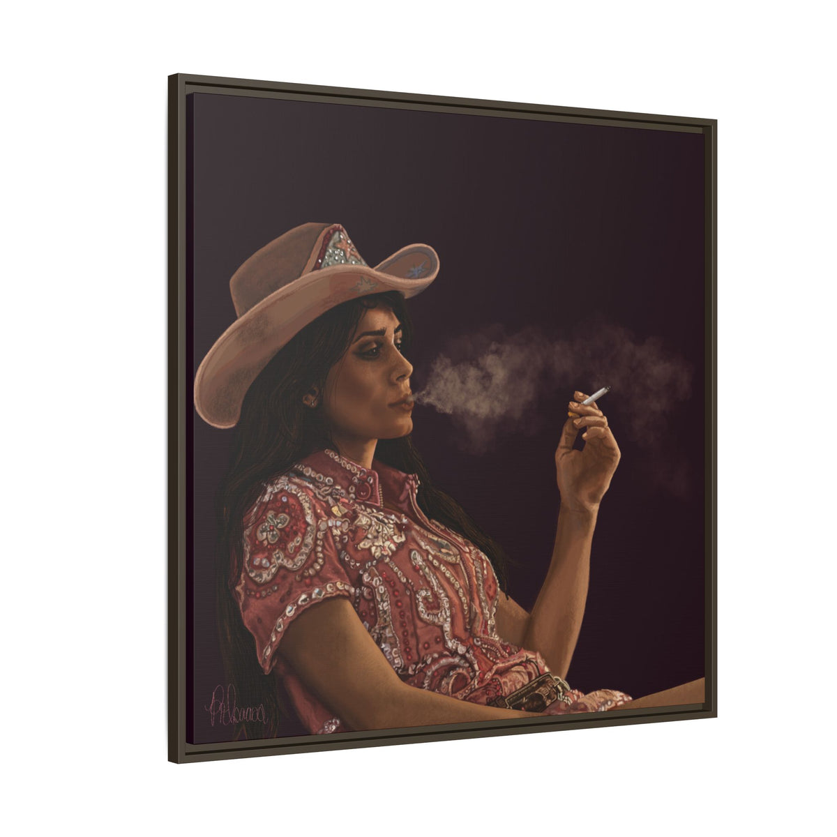 RHINESTONE COWGIRL: Framed Matte Canvas