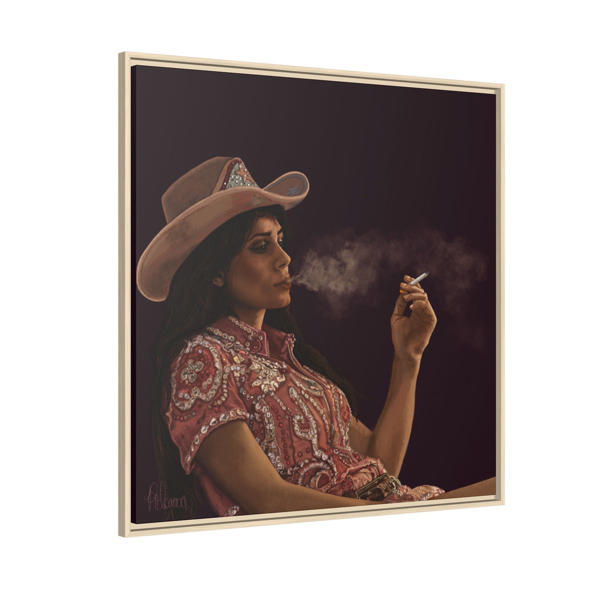 RHINESTONE COWGIRL: Framed Matte Canvas