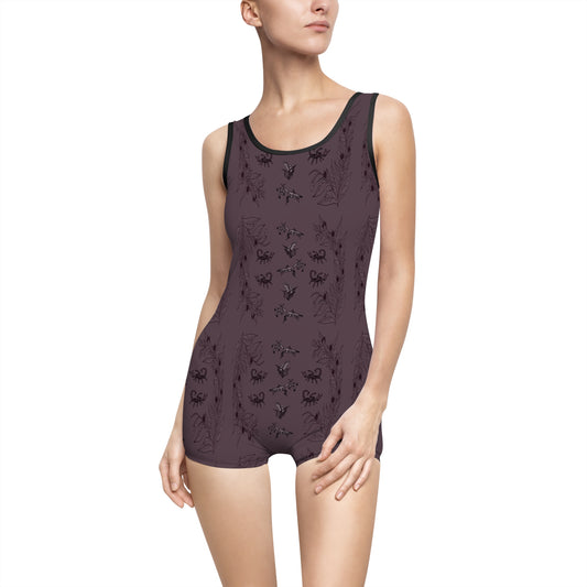 SCORPION & MANTIS PRINT: Alternative One-Piece Swimsuit/Gym Fit