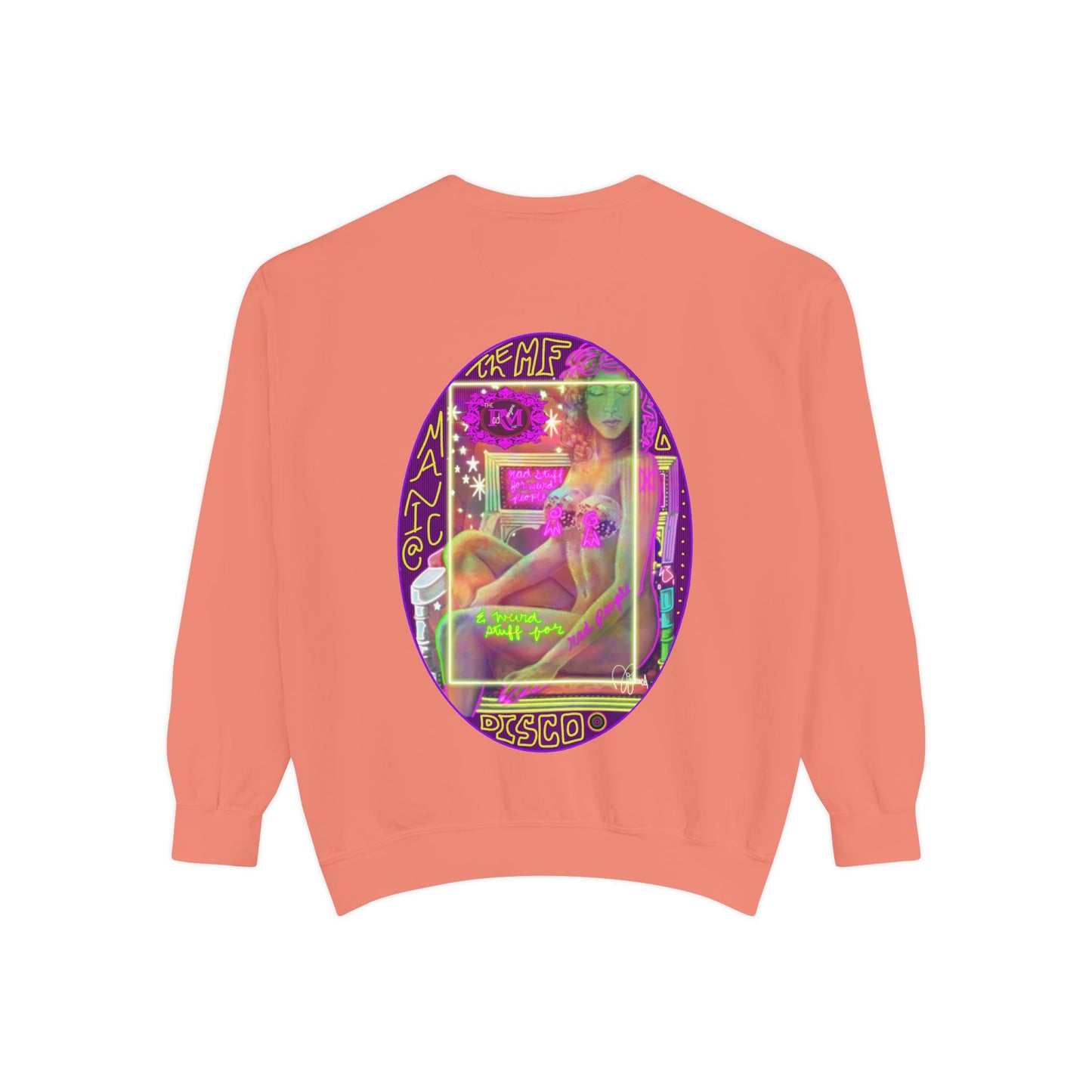 MANIC & DISCO LOGO: Unisex Garment-Dyed Sweatshirt