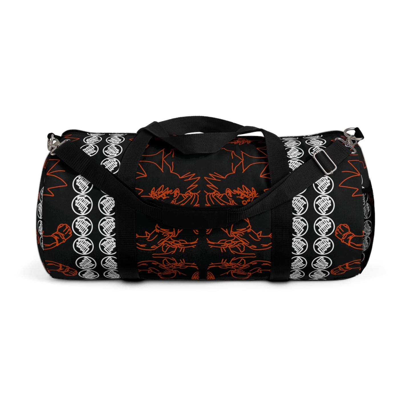 BLACK & ORANGE PRINT: Duffel Gym Bag