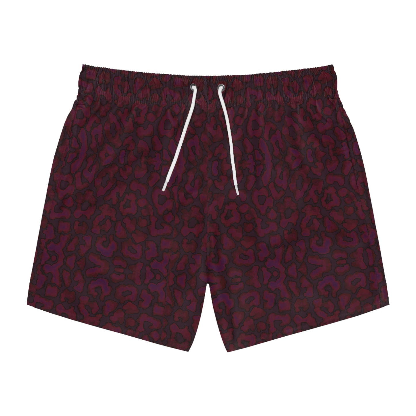 BURGUNDY ANIMAL PRINT: Swim Trunks