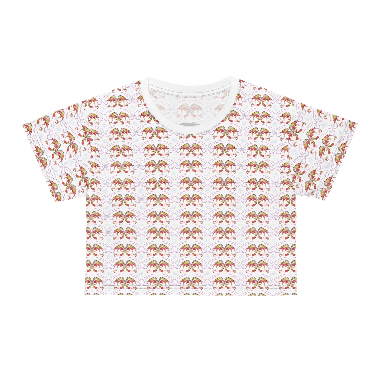 SHRIMP PRINT: Crop Tee