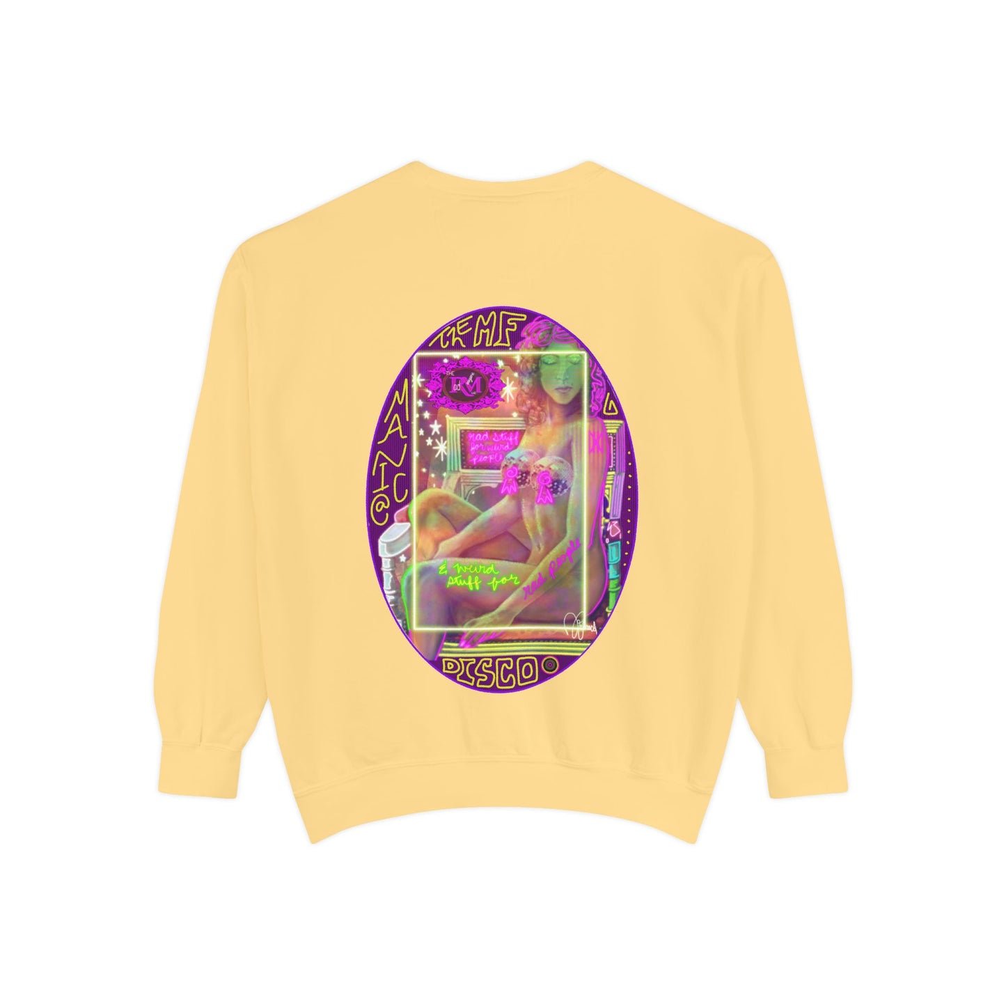 MANIC & DISCO LOGO: Unisex Garment-Dyed Sweatshirt
