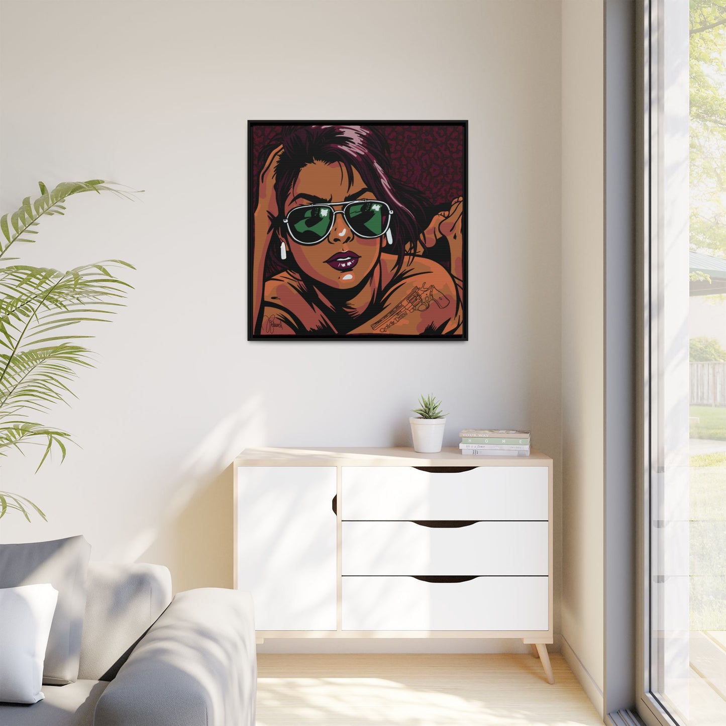 SUNNIES SELFIE: Framed Matte Canvas