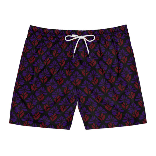 DARK FLORAL PRINT: Swim Trunks