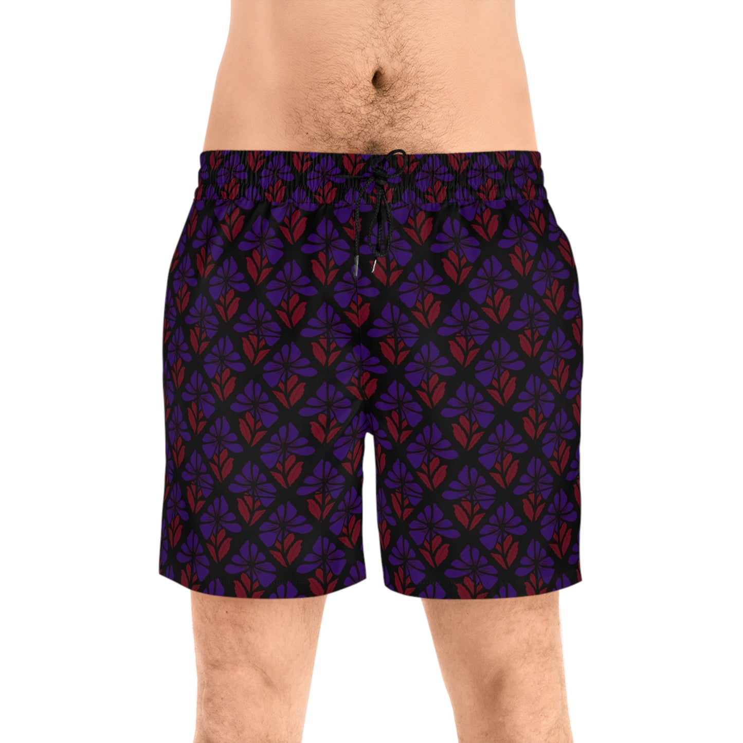DARK FLORAL PRINT: Swim Trunks