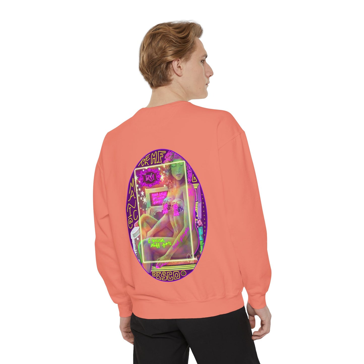 MANIC & DISCO LOGO: Unisex Garment-Dyed Sweatshirt