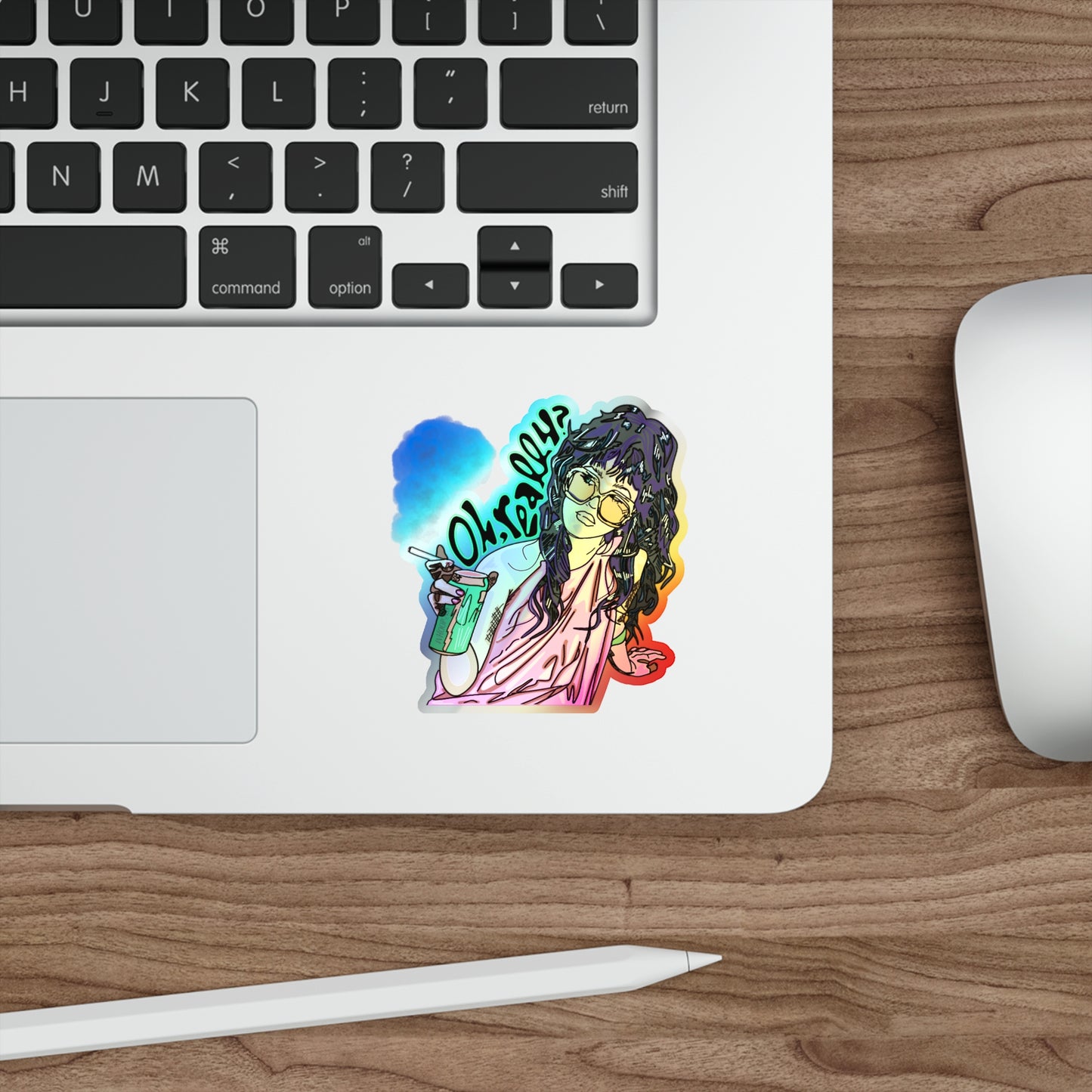 OH YEAH: Holographic Die-cut Sticker