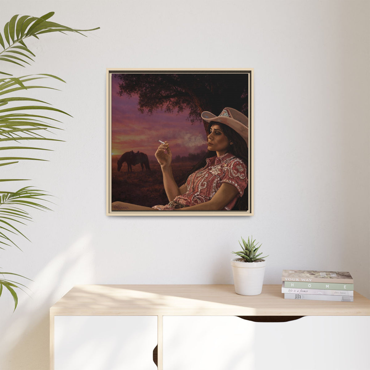 RHINESTONE COWGIRL: Framed Matte Canvas Print