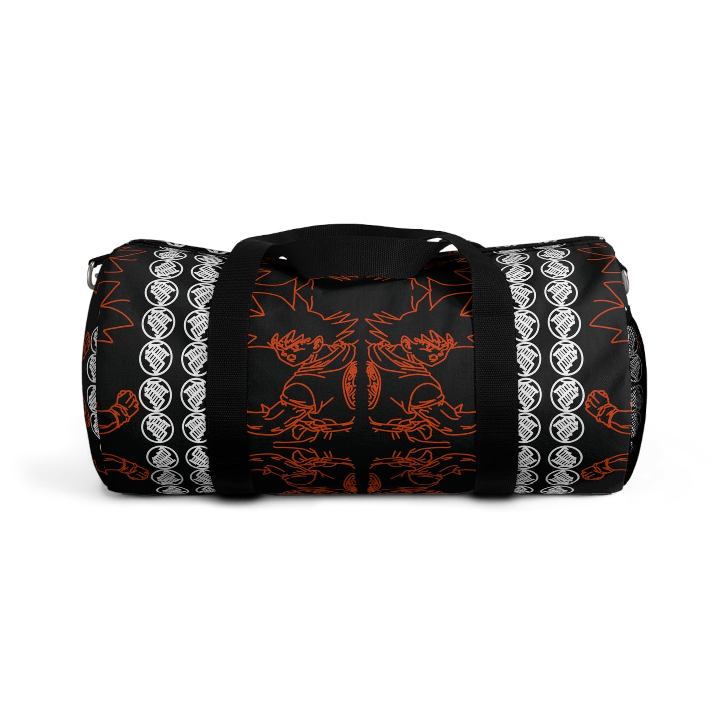BLACK & ORANGE PRINT: Duffel Gym Bag
