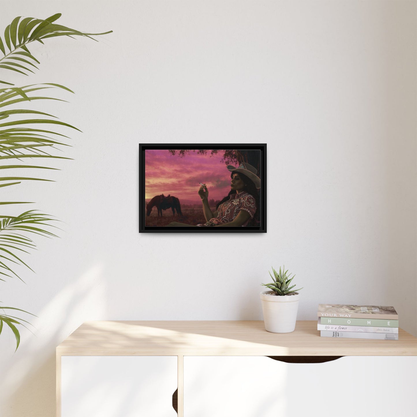 RHINESTONE COWGIRL:  Framed Matte Canvas Print