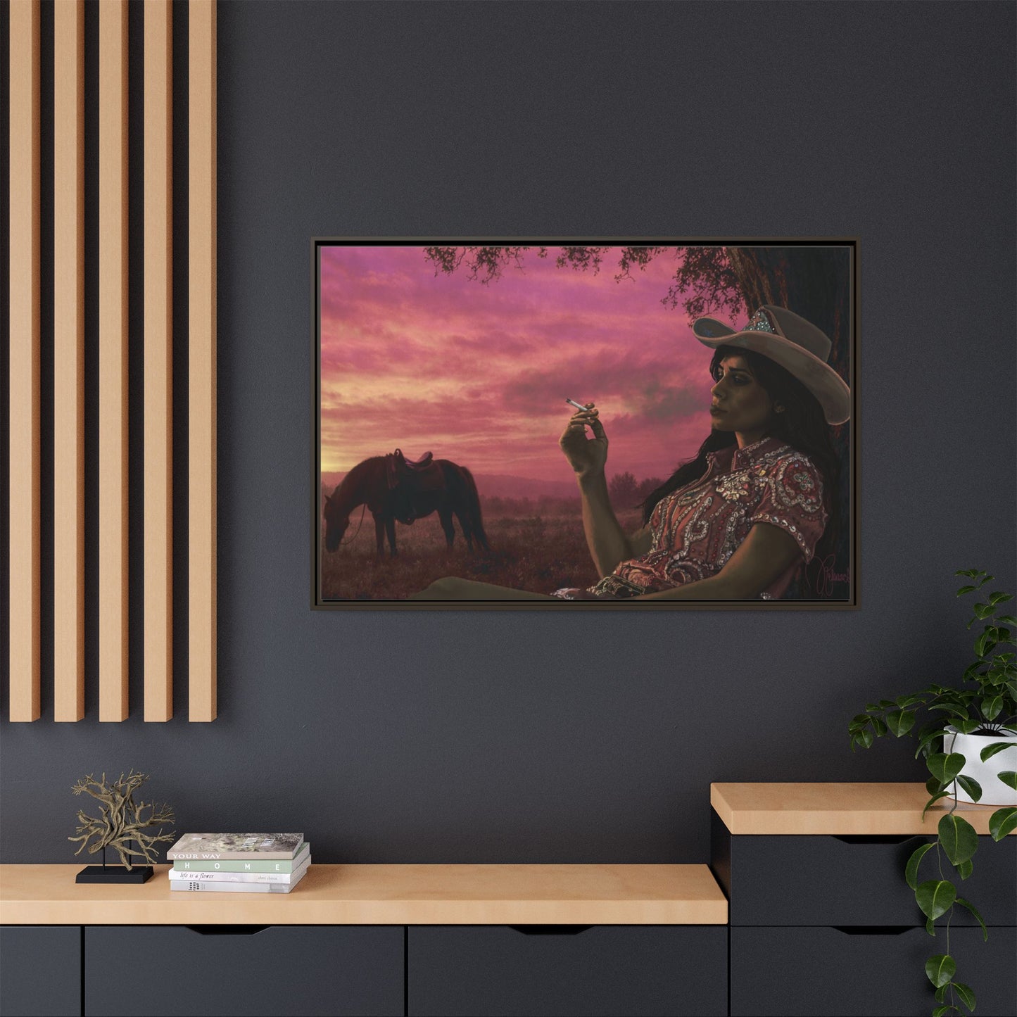 RHINESTONE COWGIRL:  Framed Matte Canvas Print