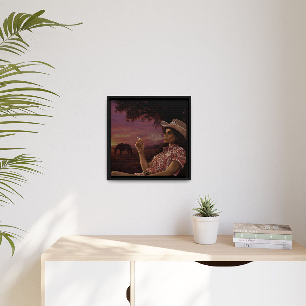 RHINESTONE COWGIRL: Framed Matte Canvas Print