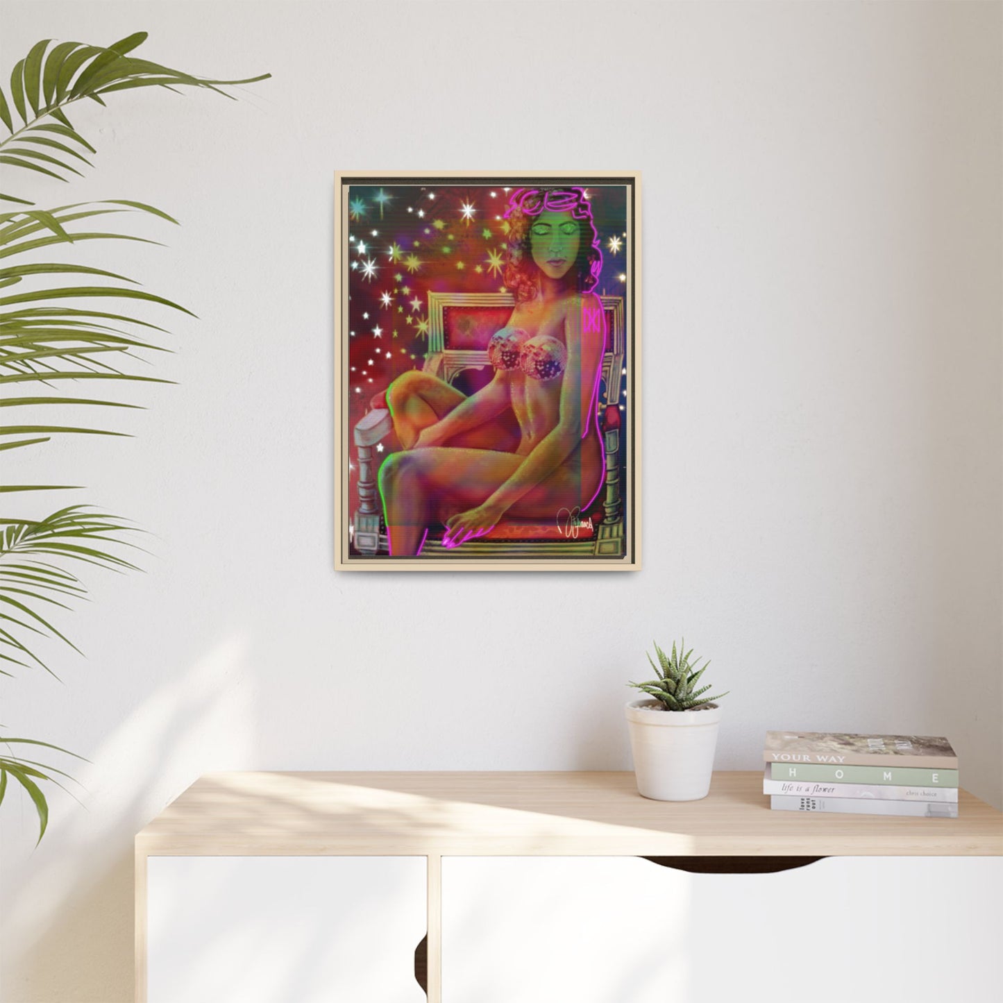 MANIC & DISCO: Framed Matte Canvas Print
