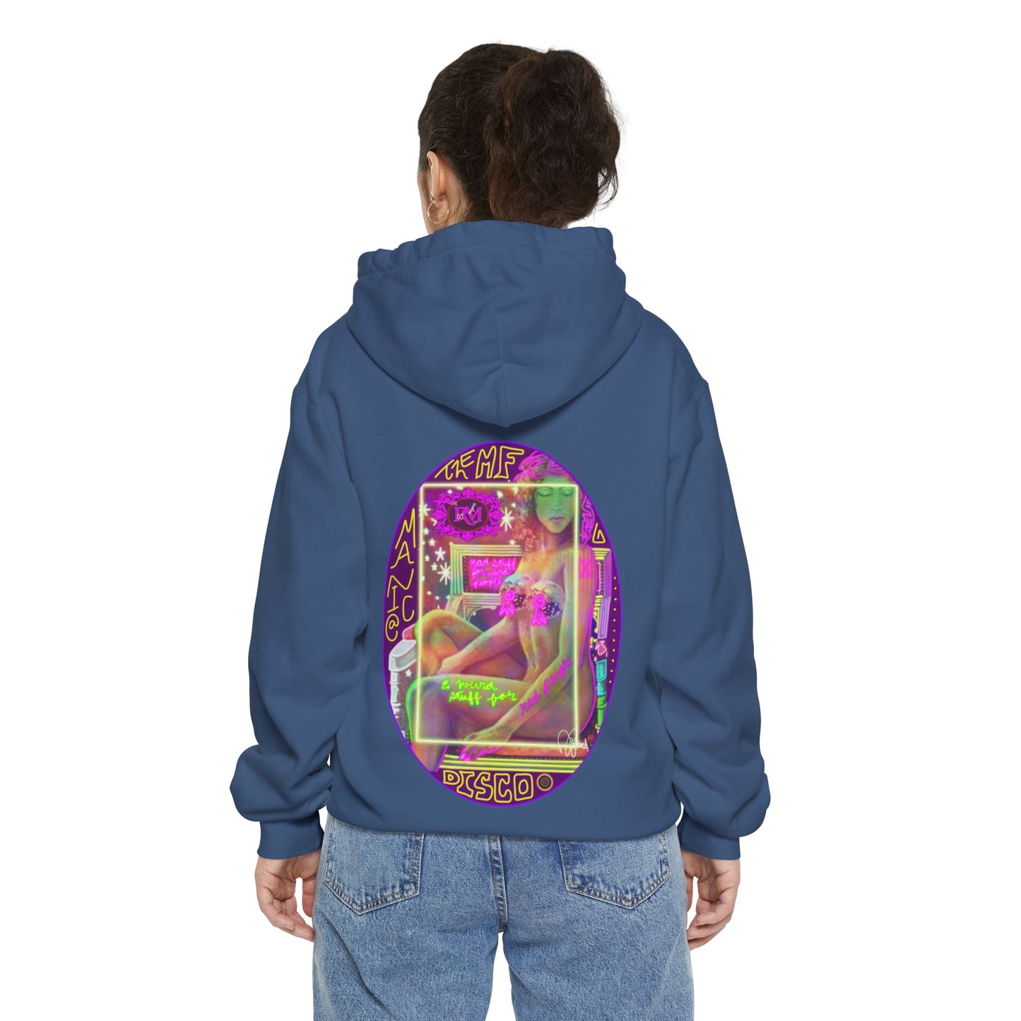 MANIC & DISCO LOGO: Garment-Dyed Unisex Hoodie