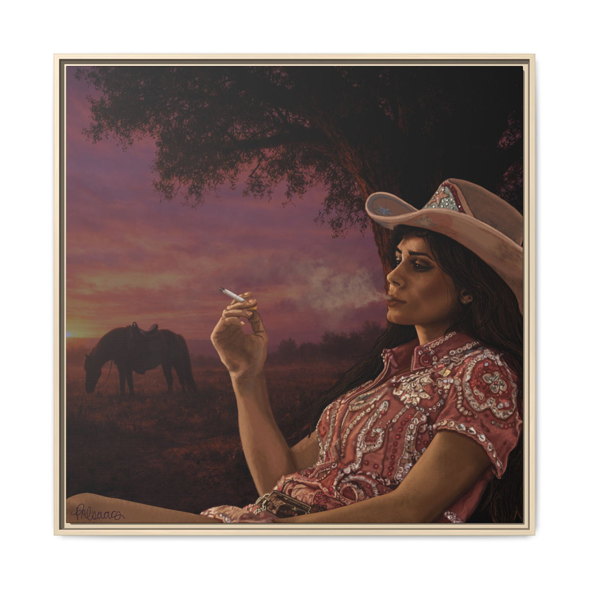 RHINESTONE COWGIRL: Framed Matte Canvas Print