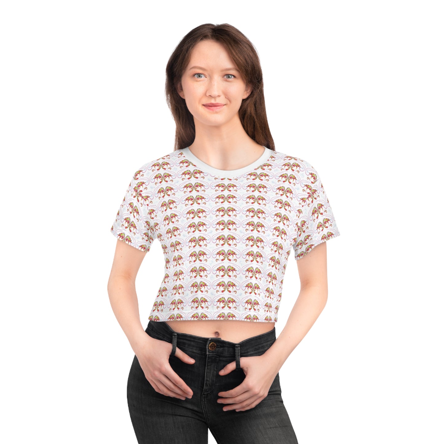 SHRIMP PRINT: Crop Tee