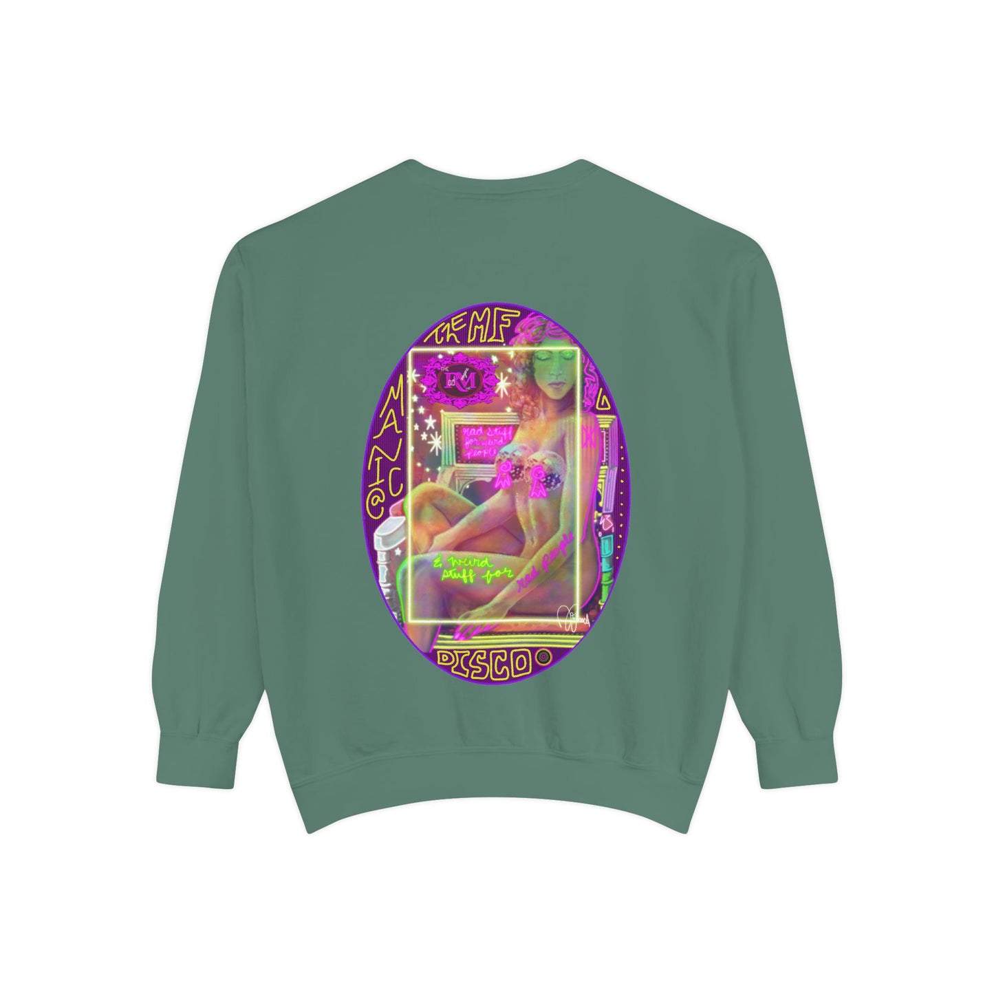 MANIC & DISCO LOGO: Unisex Garment-Dyed Sweatshirt