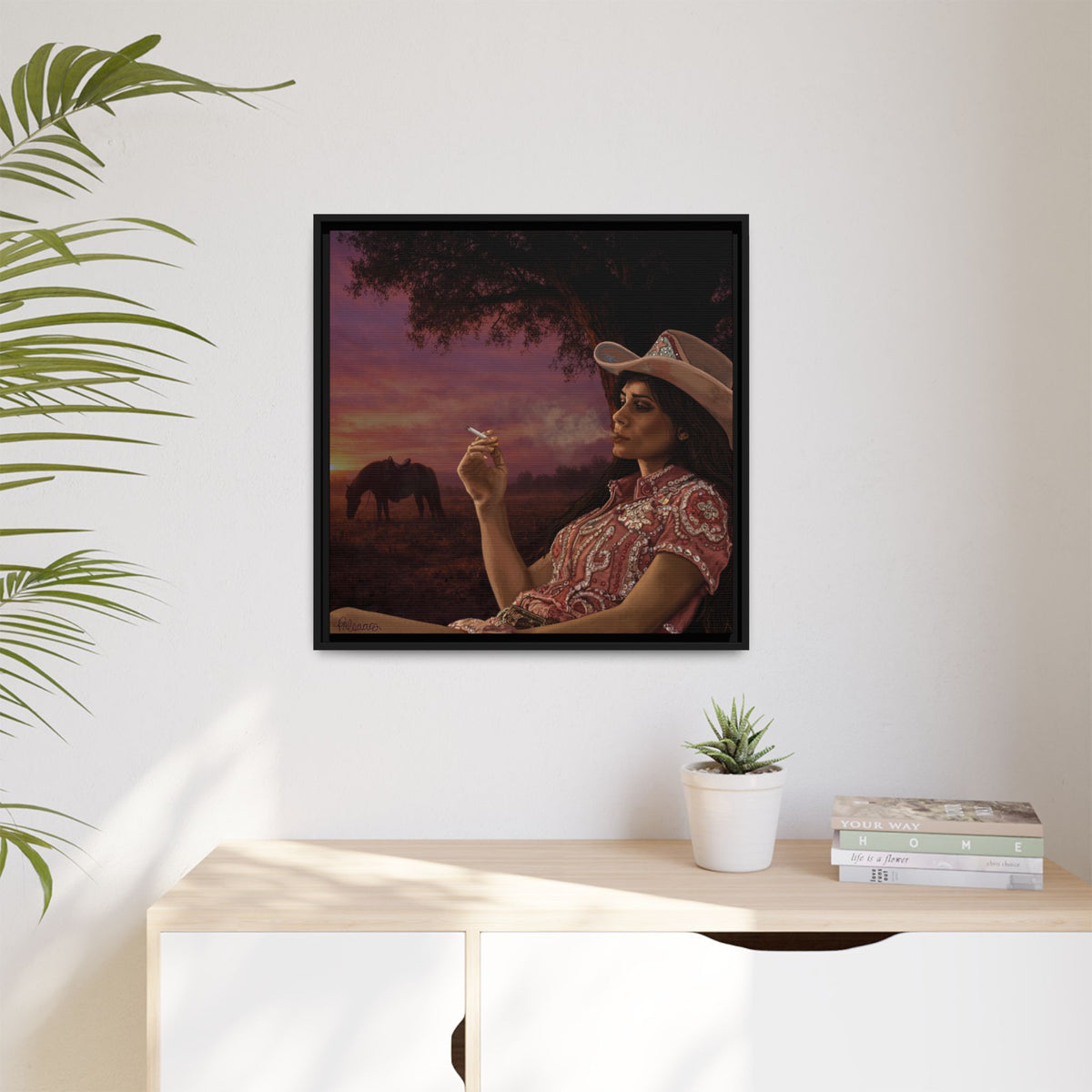 RHINESTONE COWGIRL: Framed Matte Canvas Print
