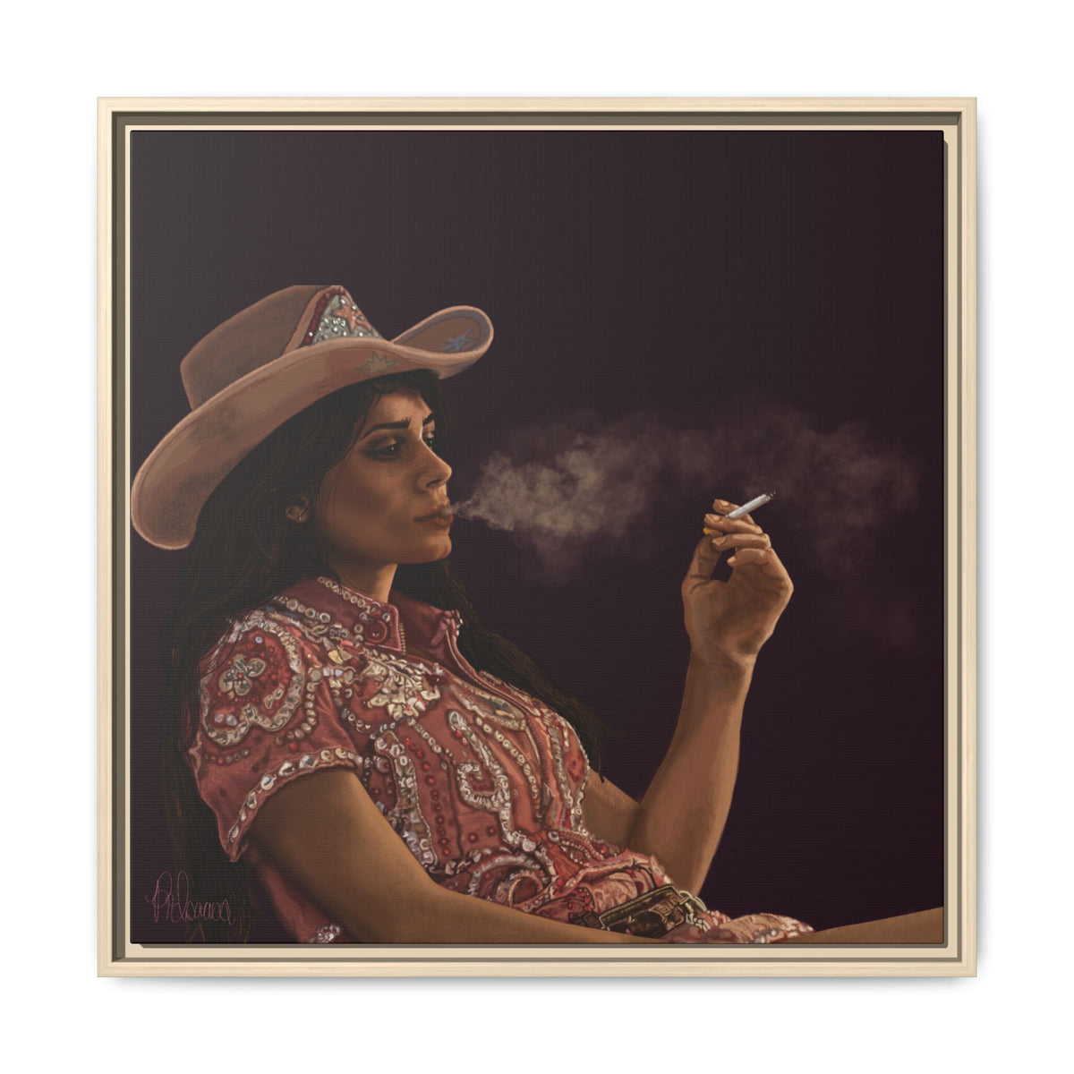 RHINESTONE COWGIRL: Framed Matte Canvas