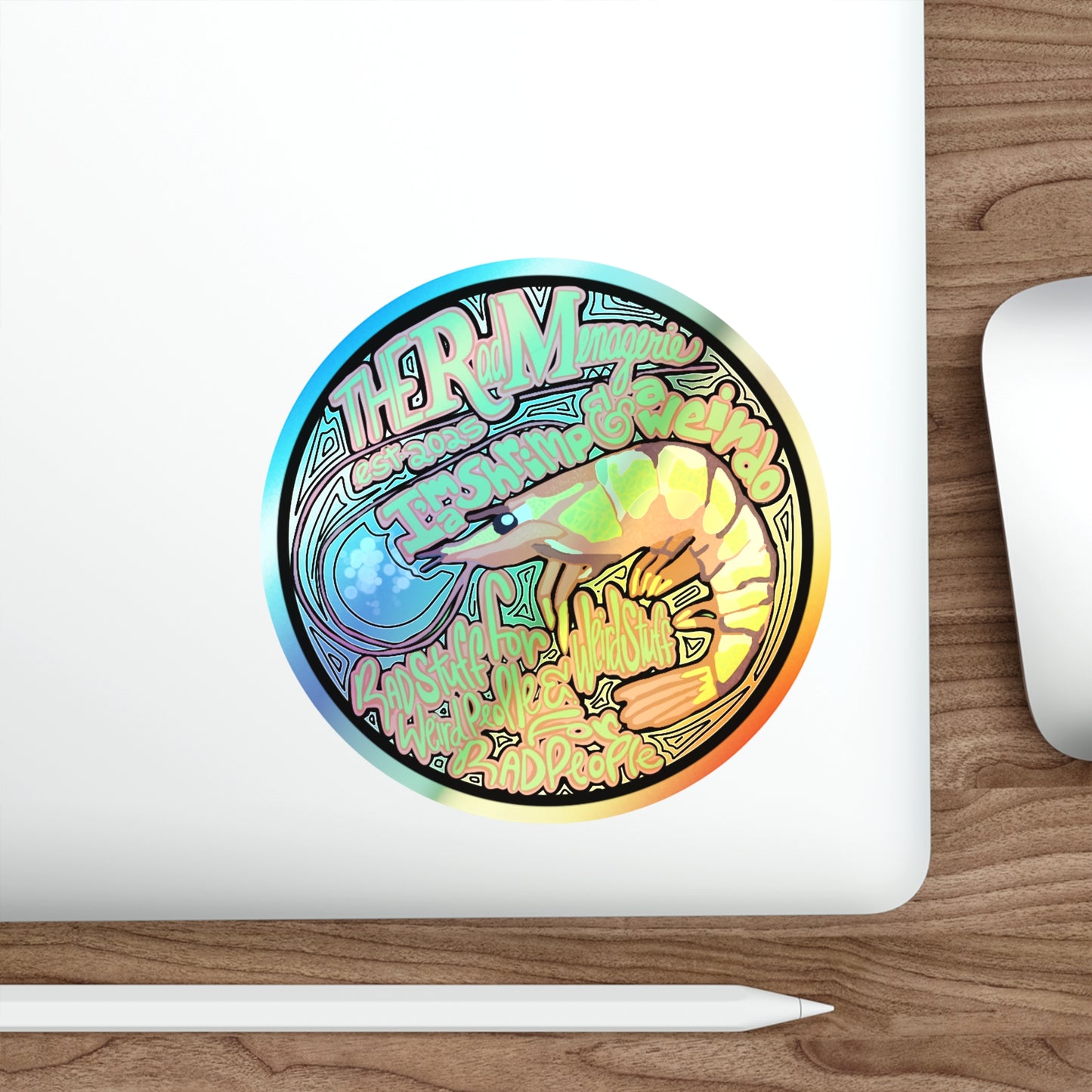 SHRIMP & WEIRDO: Holographic Die-Cut Sticker